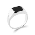 Bague chevalière - bijouxia - argent massif 925 - onyx - tailles 46 à 68 Bague chevalière - bijouxia - argent massif 925 - onyx - tailles 46 à 68