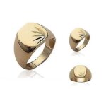 Bague chevalière - bijouxia - plaqué or 18 carats - homme - garanti 10 ans Bague chevalière - bijouxia - plaqué or 18 carats - homme - garanti 10 ans