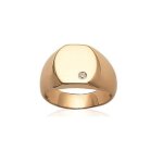 Bague chevali�re - bijouxia - plaqu� or - cristal - mixte