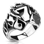 Bague chevalire homme acier chiffre sept ds porte bonheur biker (70)