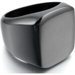 Bague chevalire homme en acier plaqu noir - marque - modle - mixte - poli - confortable