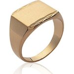 Bague chevalire homme - plaqu or 750 3 microns - selle rectangle -  graver - centmille