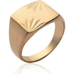 Bague chevalire homme - centmille - selle pis cisels - plaqu or 18 carats - gravable