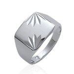 Bague chevalire homme - selle rectangle - argent 925 massif rhodi - pis cisels - centmille