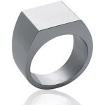 Bague chevalière homme - selle rectangulaire à graver - acier inoxydable - centmille - c11141100 Bague chevalière homme - selle rectangulaire à graver - acier inoxydable - centmille - c11141100
