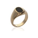 Bague chevalire onyx plaqu or 18 carats tailles 48  t70 66 - bijouxia - mixte - joaillerie