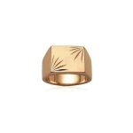 Bague chevalire en plaqu or 18 carats 750 / 1000 - bijouxia - large - mixte