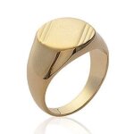 Bague chevalière plaqué or tailles au choix t 48 à t 68 mixte 58 Bague chevalière plaqué or tailles au choix t 48 à t 68 mixte 58