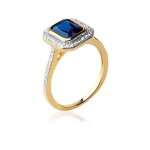 Bague cz saphirs zirconium plaqu or 18 carats bijoux