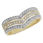 Bague eds jewels femme or 2 couleurs 375 / 1000 oxyde de zirconium 37822