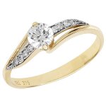 Bague eds jewels femme or 375 / 1000 oxyde de zirconium 37779