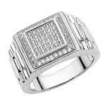 Bague eds jewels homme argent fin 925 oxyde de zirconium 42456