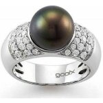 Bague femme argent gooix - perle et zirconium - t. 56 - 943 - 03362