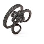 Bague pour femme - folli follie - 3r17s015kk - argent sterling - noir - taille 16