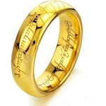 Bague femme homme acier inoxydable dor lord seigneur des anneaux (65)