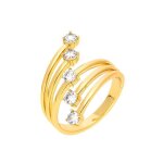 Bague - femme - multirang - éventail - cristal - blanc - plaqué or jaune 750 / 1000 - bijou de créateur ... Bague - femme - multirang - éventail - cristal - blanc - plaqué or jaune 750 / 1000 - bijou de créateur ...