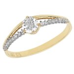 Bague femme - or 375 - oxyde de zirconium - jaune - taille 49 � 63 - 6mm de largeur