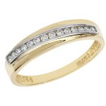 Bague femme or 375 - 1000 avec oxyde de zirconium 37810