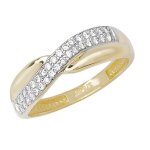 Bague femme or 375 - 1000 avec oxyde de zirconium - dgr - 37779 - jaune - dor - brillant