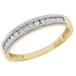 Bague femme semi pav�e or 2 couleurs 375 - 1000 avec oxyde de zirconium 37812