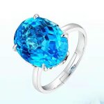 Bague de fian�ailles rmega - plaqu� or blanc - cristal - taille ajustable - coffret cadeaux