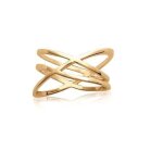 Bague fils entrelac�s plaqu� or 18 carats - bijouxia - tailles 50 � 62