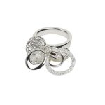 Bague - fossile - jf12386040503 - argent - acier - femme - oxyde de zirconium - argent�