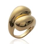 Bague goutte deau plaqu or 18 carats t50 - 52 - 54 - 56 - 58 - 60 - 62 - bijouxia - bague - joaillerie ...