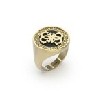 Bague homme acier dor icon taille 62