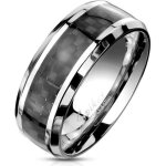 Bague homme acier inoxydable et bande centrale noire fibres de carbone - marque - modèle - argenté - ... Bague homme acier inoxydable et bande centrale noire fibres de carbone - marque - modèle - argenté - ...