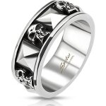 Bague homme acier tête de mort skull biker pyramide gothique biker (67) Bague homme acier tête de mort skull biker pyramide gothique biker (67)