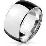 Bague large anneau de fianailles homme acier inoxydable poli faon miroir 10mm (72)