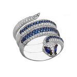 Bague loi serpent dargent 925m femme reliada pierres bleues zircons - taille: 57 Bague loi serpent dargent 925m femme reliada pierres bleues zircons - taille: 57