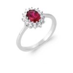 Bague marquise rubis zirconium argent massif 925 - 000 rhodi tailles 50  60
