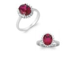 Bague marquise rubis zirconium ronde argent massif 925 - 000 rhodi� t50 � 60 50