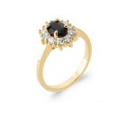 Bague marquise saphir plaqu or 18 carats 5 microns bijoux femme - bijouxia - plaqu or - saphir - dor ...