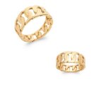 Bague motif chane gourmette en plaqu or 18 carats - bijouxia - t50  60