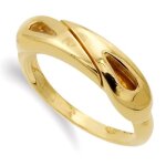 Bague en or 18k forme de coeur avec dtails en gouttes pour femme - taille 56