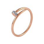 Bague or rose 18 modle dor de prague (3 diamants de 0. 80mm. 0012 cts. ) - taille: 55