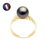 Bague - perlinea - perle de culture de tahiti 8 - 9 mm - or jaune - qualit a + - crin prestige