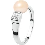 Bague - perlinea - v�ritable perle deau douce 8 - 9 mm - argent 925 - rose naturel - r�glable