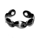 Bague de perte de poids de thrapie magntique - vitata - vintage en cuivre et zircon - noir - femme