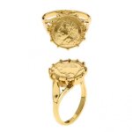 Bague pi�ce louis dor plaqu� or 3 microns poin�onn� - bijouxia - bague - plaqu� or - dor� - mixte