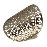 Bague - les poulettes - astre ronde - plaqu� or - oxyde de zirconium