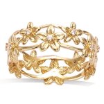 Bague plaqu� or cl�opatra les tresors de lily - 7mm - blanc dor� avec zirconias