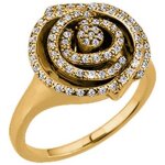 Bague plaqu or rose blouissante - altesse - 15 mm - blanc - oxyde de zirconium - femme