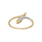 Bague en plaqu or serpent 2 tons - tour de doigt