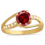 Bague plaqu� or sissi rouge dor� [n3408]