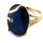 Bague plaqu� or sissi saphir - les tresors de lily - dor� - femme