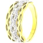 Bague - femme - anneau - plateau - ajouré - cristal autrichien - blanc - plaqué or jaune 585 / 1000 - ... Bague - femme - anneau - plateau - ajouré - cristal autrichien - blanc - plaqué or jaune 585 / 1000 - ...